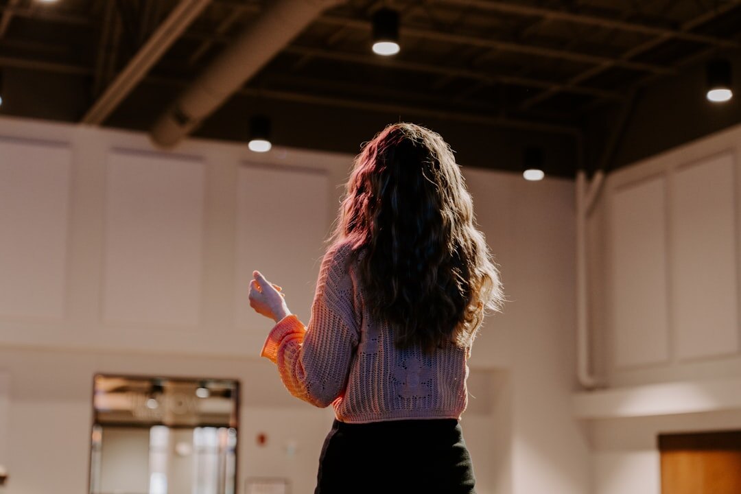 confident speaker presenting