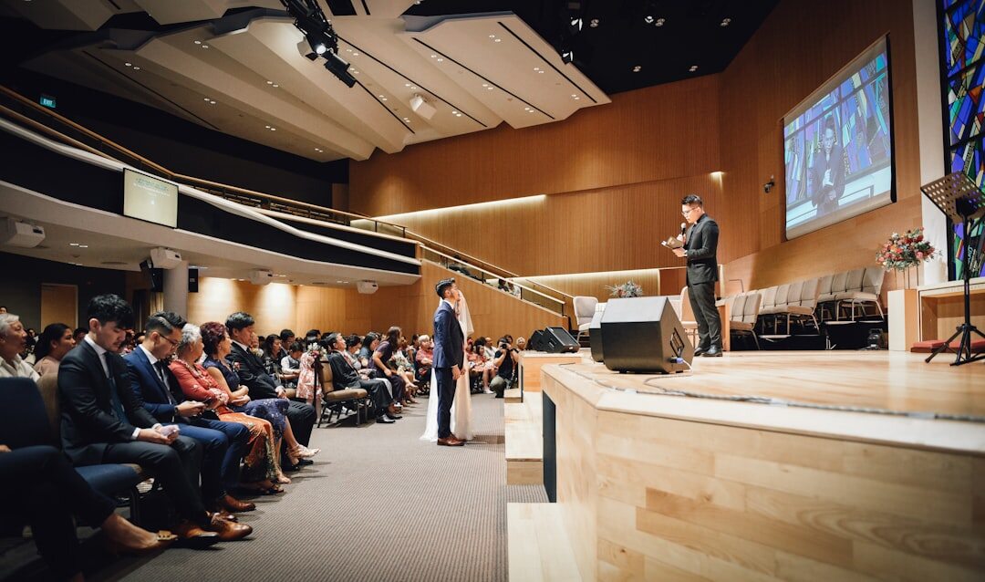 person practicing public speaking