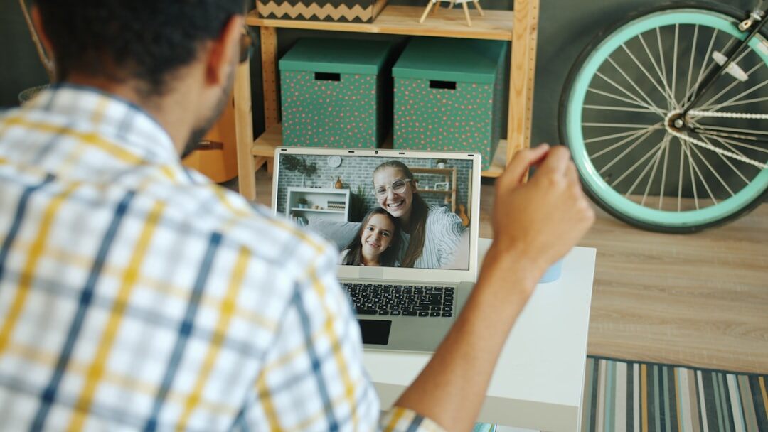 person having conversation at home